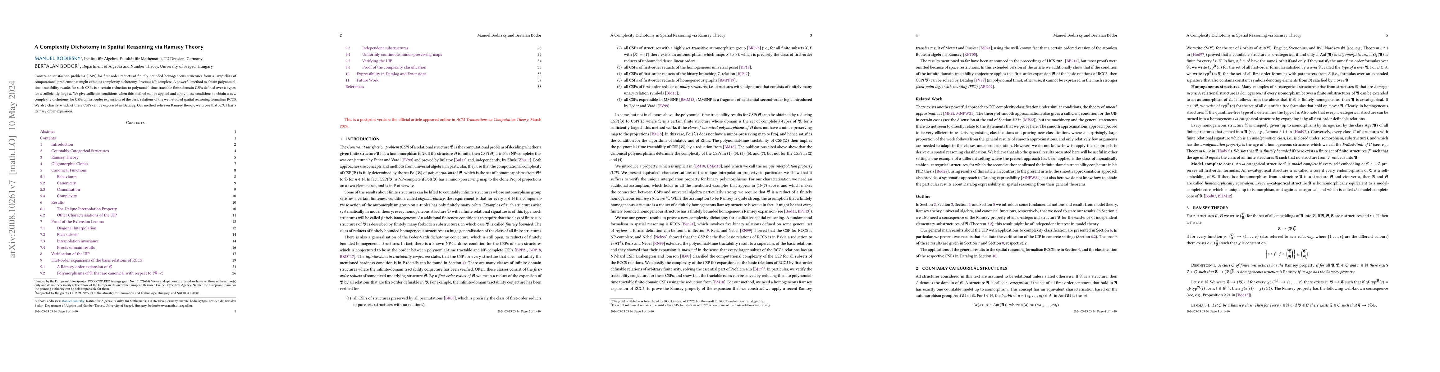 Thumbnail for A Complexity Dichotomy in Spatial Reasoning via Ramsey Theory