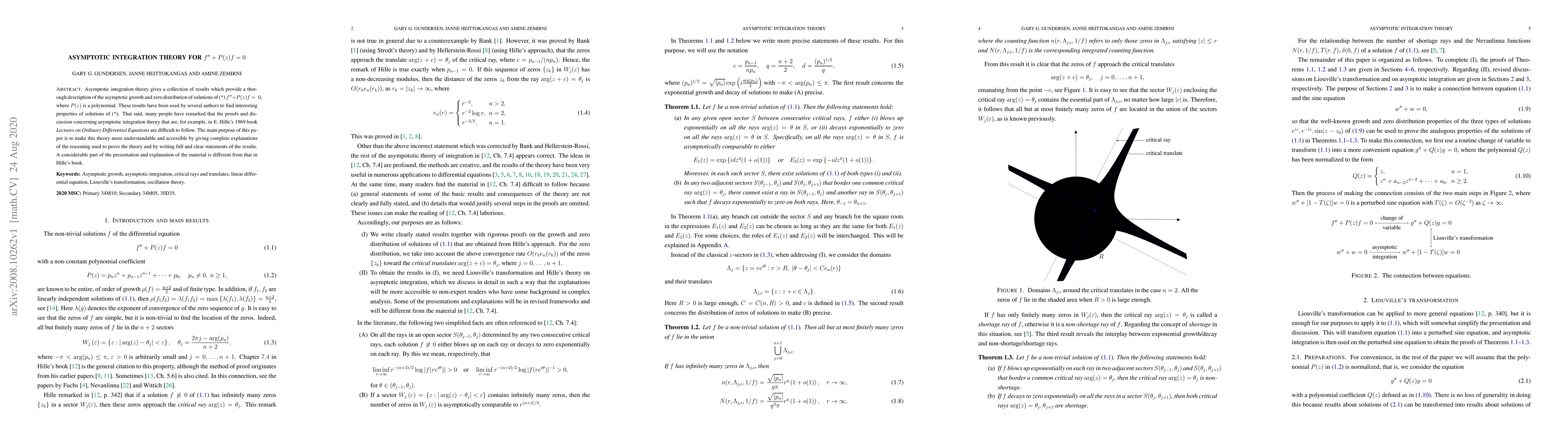 Thumbnail for Asymptotic integration theory for $f'' + P(z)f = 0$