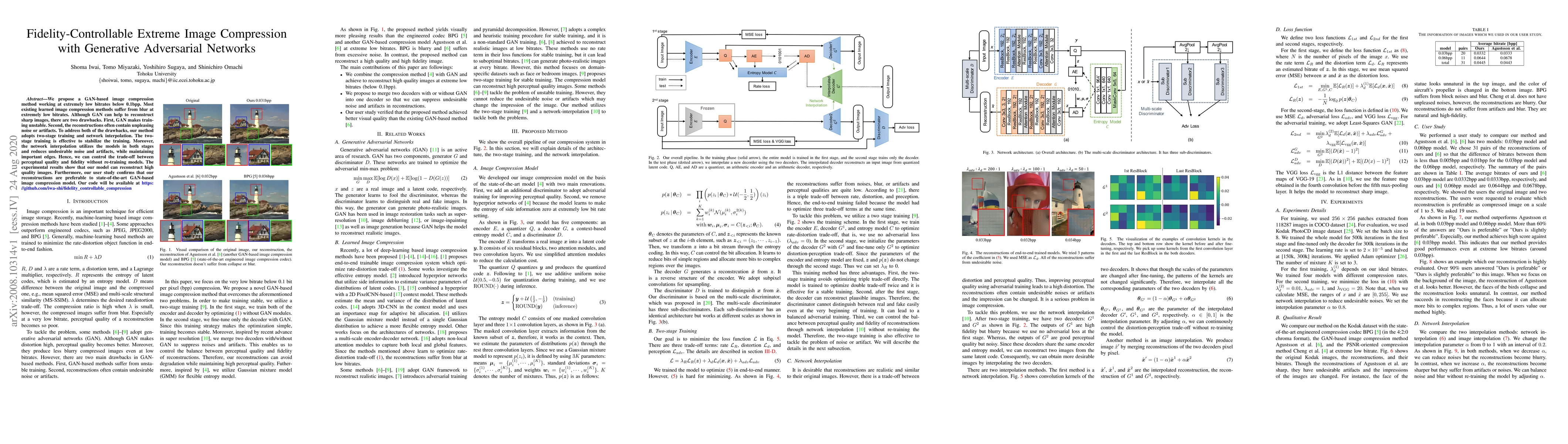 Thumbnail for Fidelity-Controllable Extreme Image Compression with Generative
  Adversarial Networks