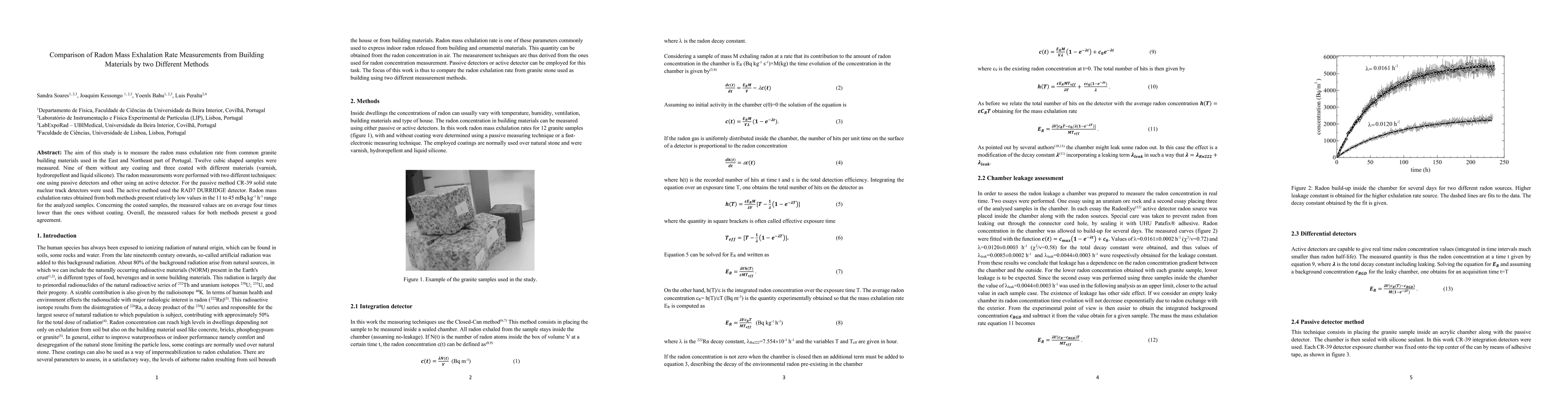 Thumbnail for Comparison of Radon Mass Exhalation Rate Measurements from Building
  Materials by two Different Methods