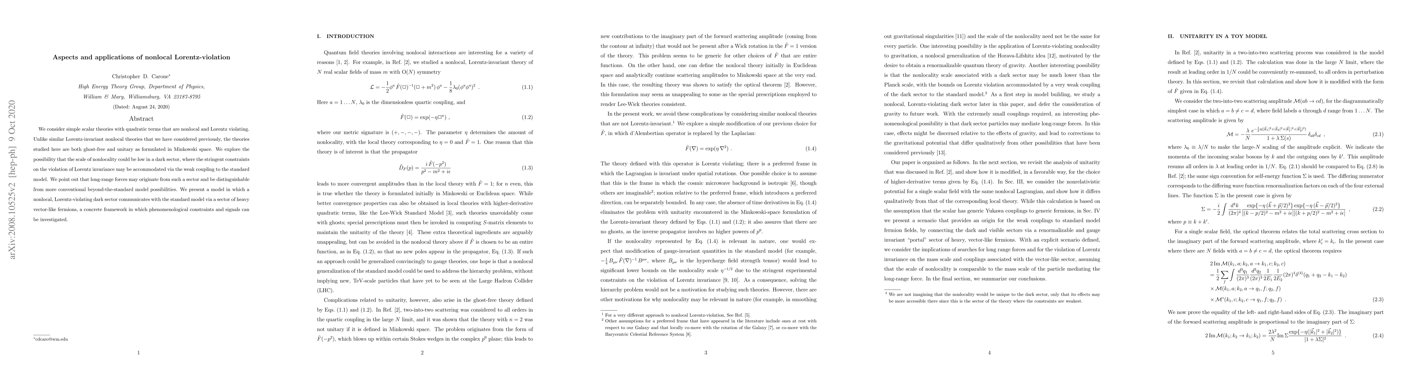 Thumbnail for Aspects and applications of nonlocal Lorentz-violation