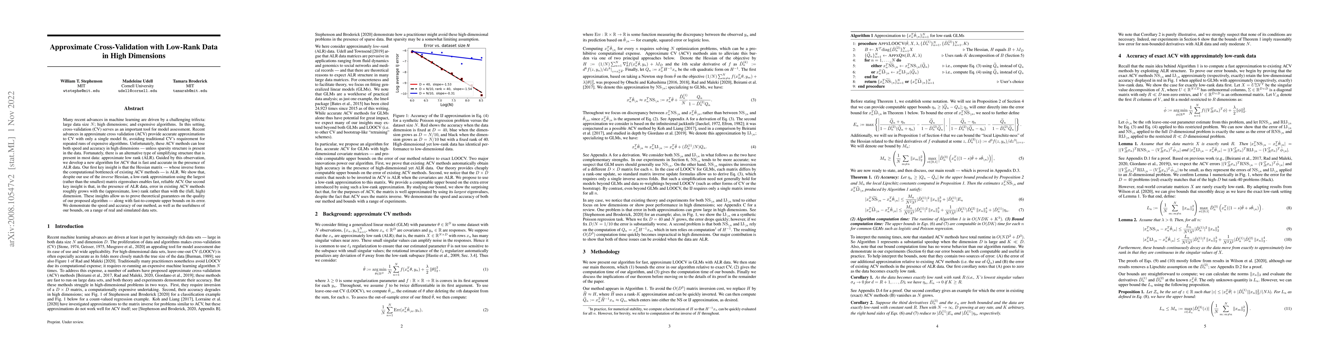 Thumbnail for Approximate Cross-Validation with Low-Rank Data in High Dimensions