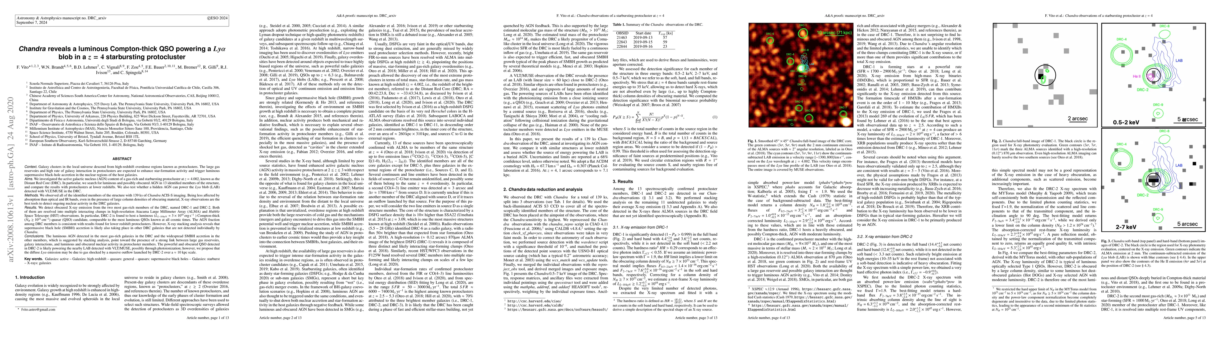 Thumbnail for Chandra reveals a luminous Compton-thick QSO powering a $Ly\alpha$ blob
  in a $z=4$ starbursting protocluster