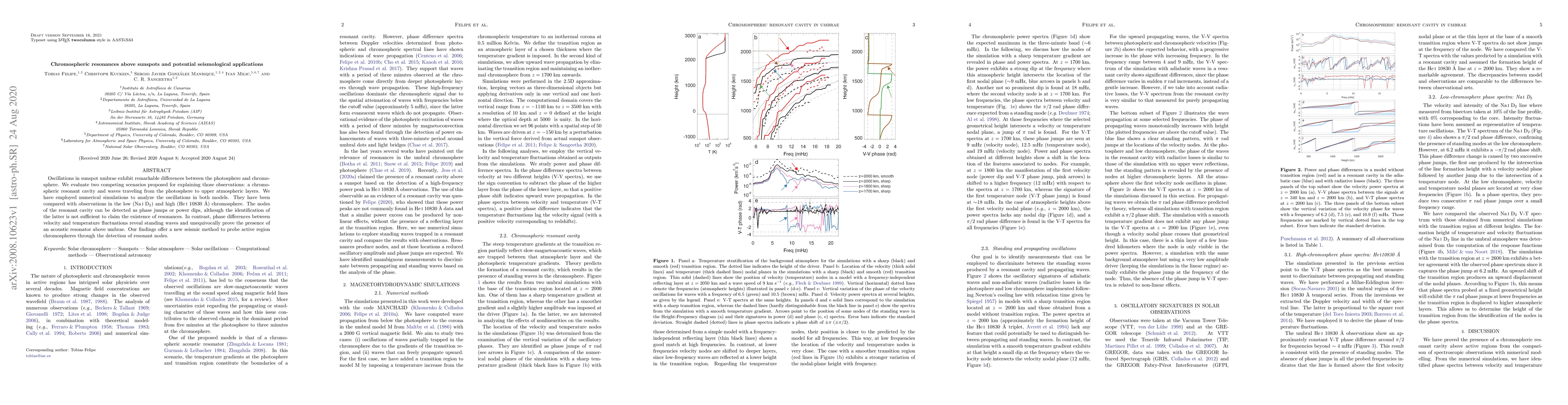 Thumbnail for Chromospheric resonances above sunspots and potential seismological
  applications
