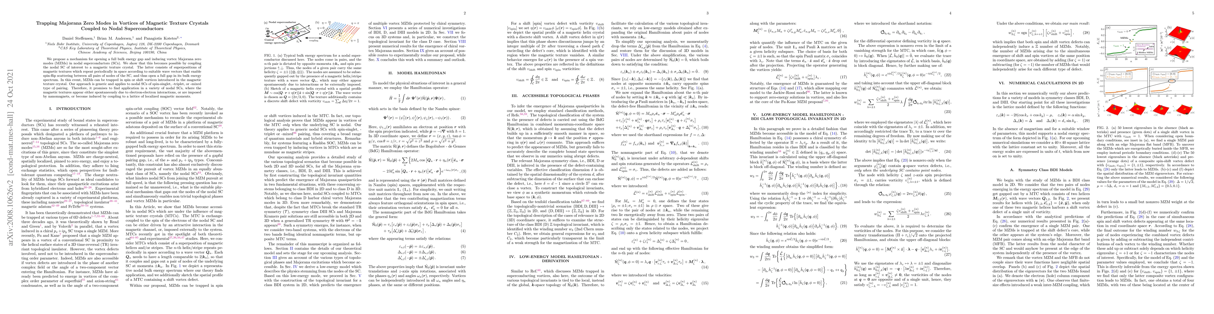 Thumbnail for Trapping Majorana Zero Modes in Vortices of Magnetic Texture Crystals
  Coupled to Nodal Superconductors
