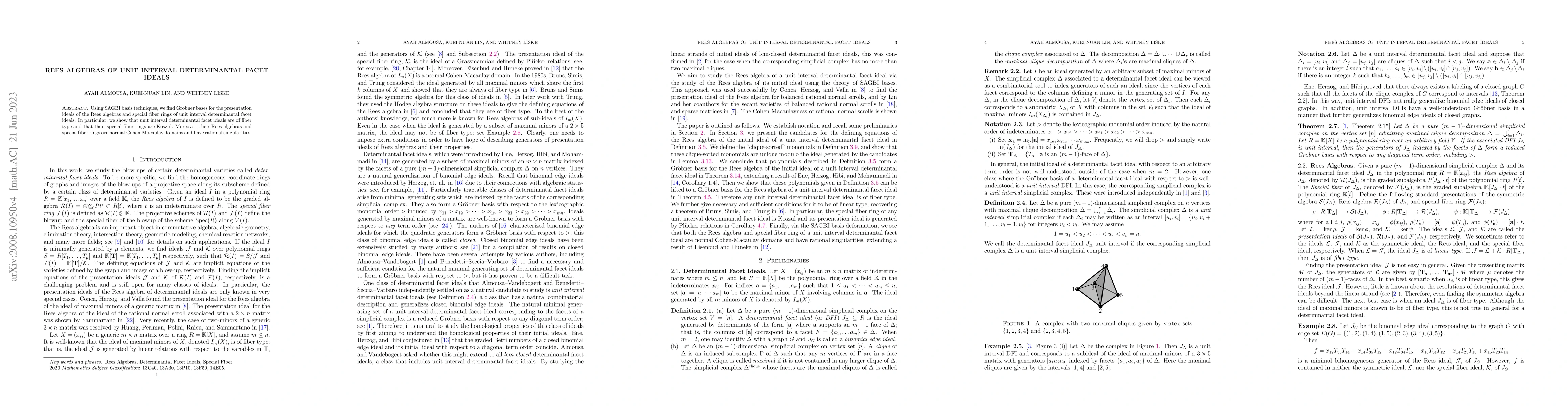 Thumbnail for Rees Algebras of Unit Interval Determinantal Facet Ideals