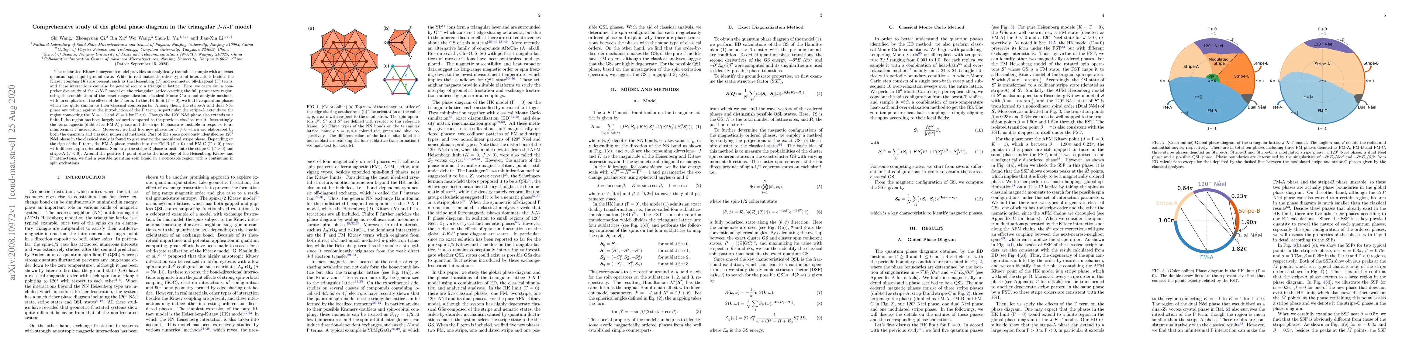 Thumbnail for Comprehensive study of the global phase diagram in the triangular
  $J$-$K$-$\Gamma$ model