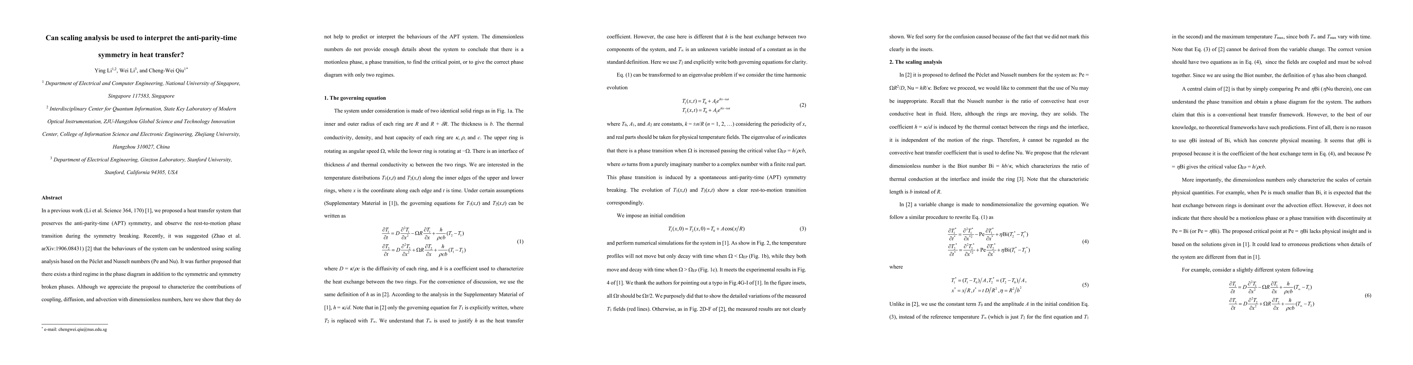 Thumbnail for Can scaling analysis be used to interpret the anti-parity-time symmetry
  in heat transfer?
