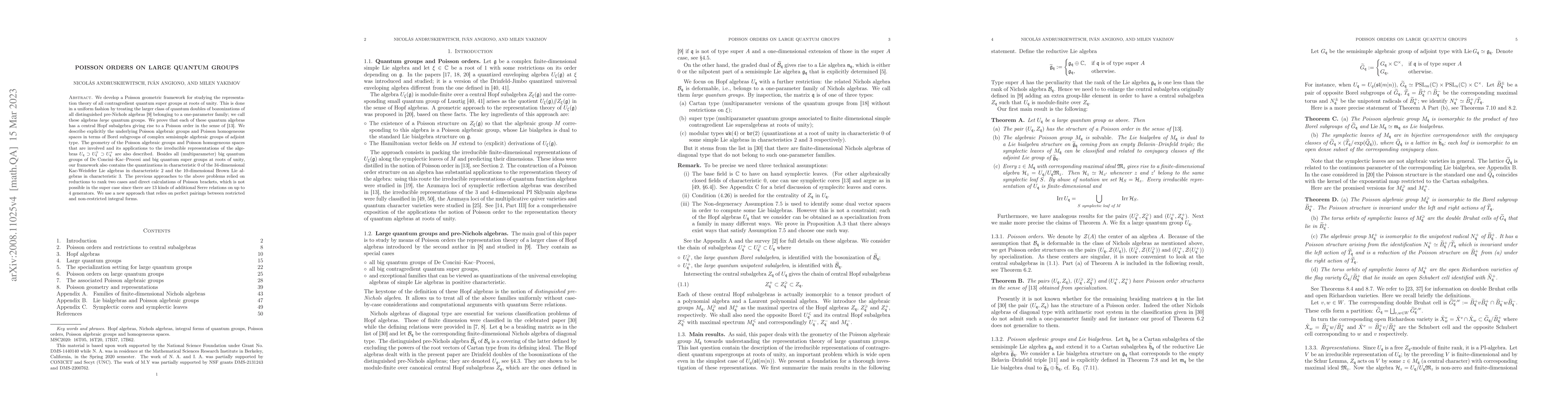 Thumbnail for Poisson orders on large quantum groups