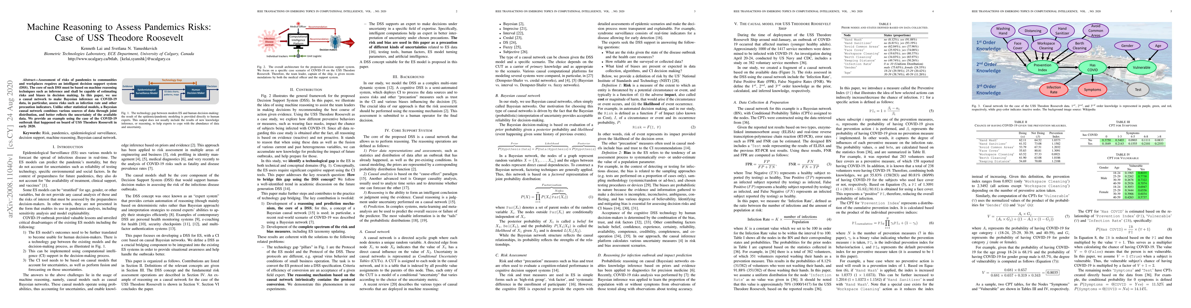 Thumbnail for Machine Reasoning to Assess Pandemics Risks: Case of USS Theodore
  Roosevelt