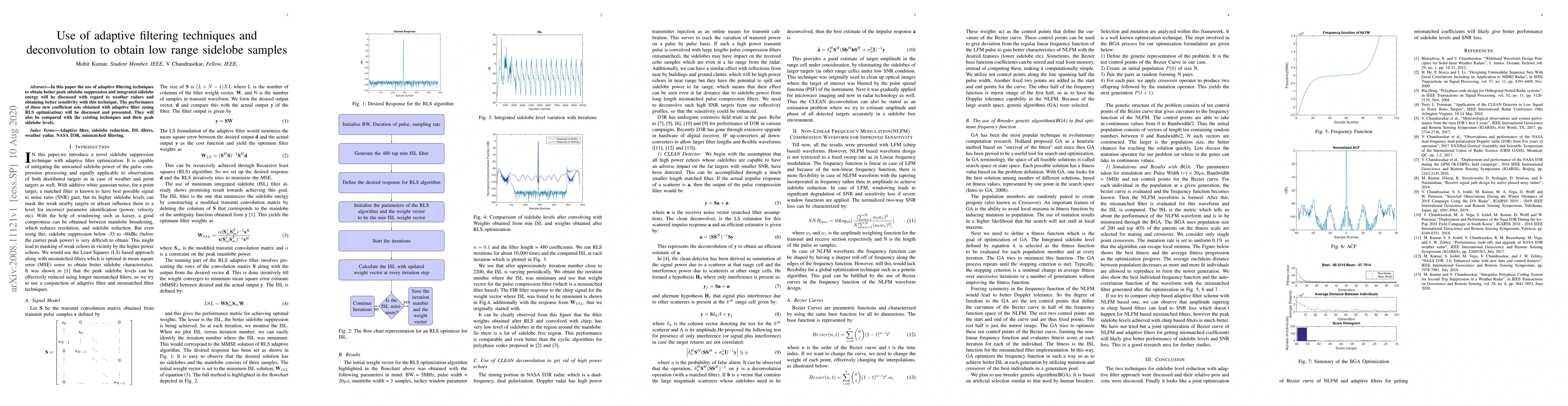 Thumbnail for Use of adaptive filtering techniques and deconvolution to obtain low
  range sidelobe samples