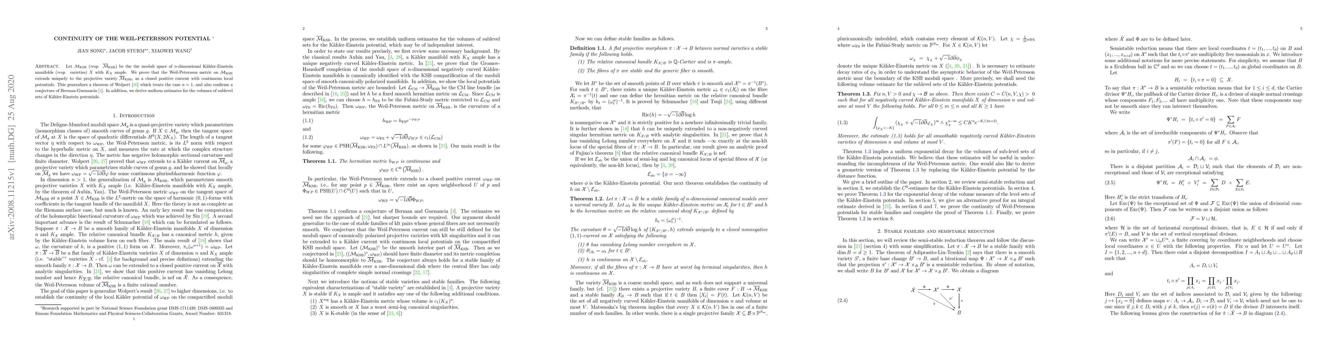 Thumbnail for Continuity of the Weil-Petersson potential