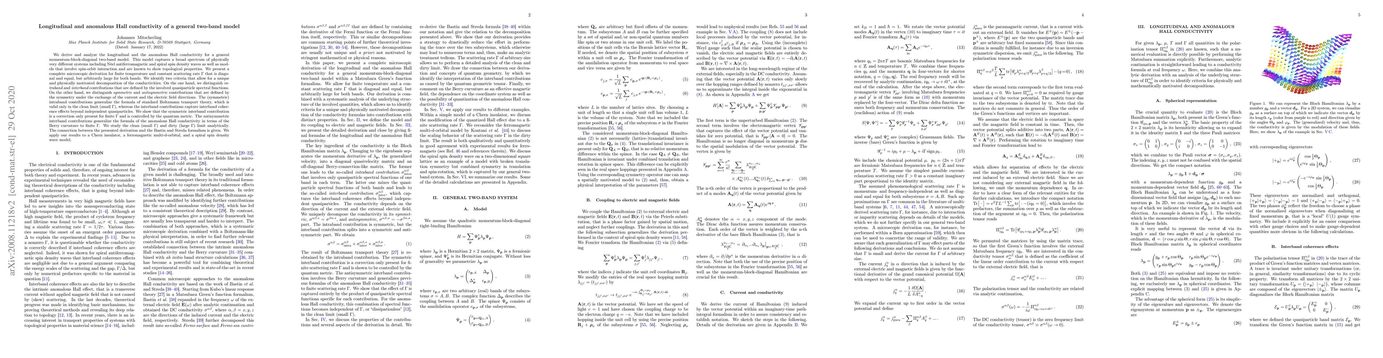 Thumbnail for Longitudinal and anomalous Hall conductivity of a general two-band model