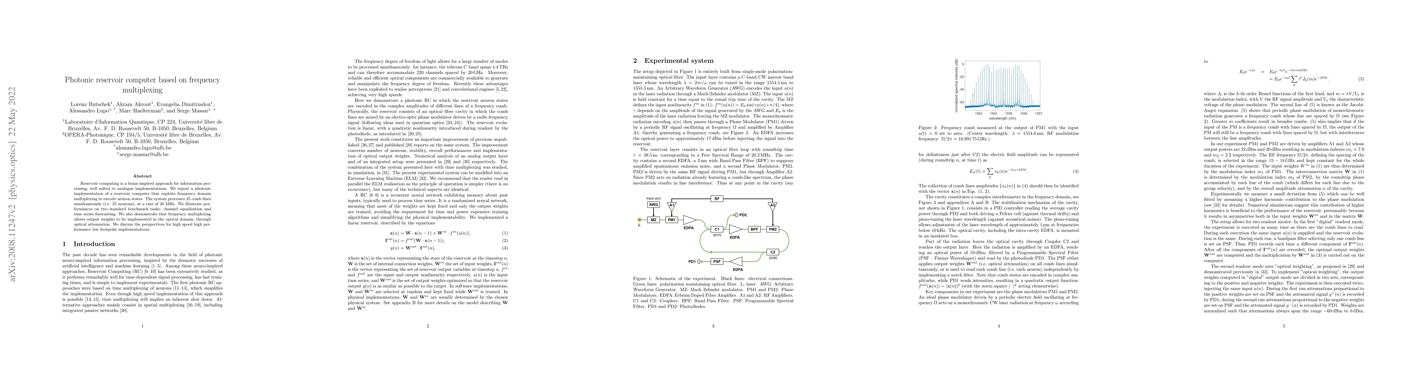 Thumbnail for Photonic reservoir computer based on frequency multiplexing