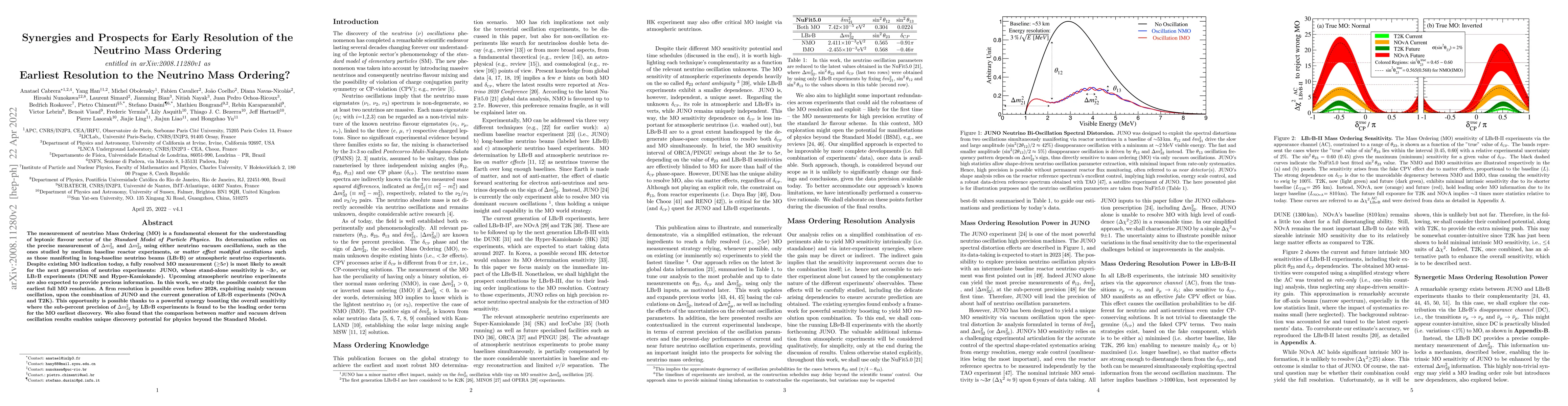Thumbnail for Synergies and Prospects for Early Resolution of the Neutrino Mass
  Ordering
