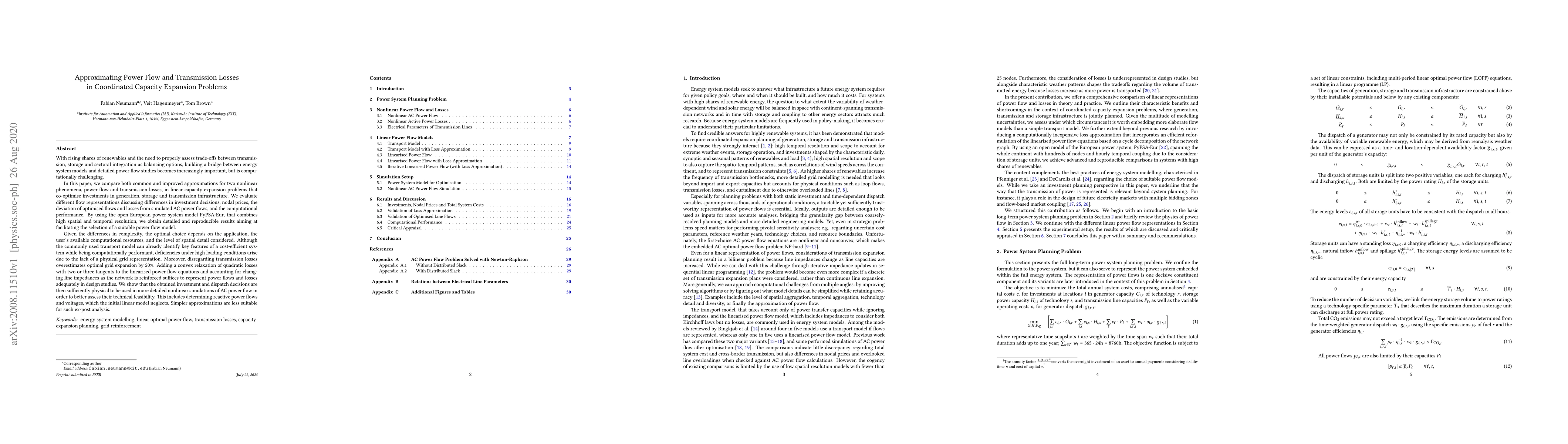 Thumbnail for Approximating Power Flow and Transmission Losses in Coordinated Capacity
  Expansion Problems