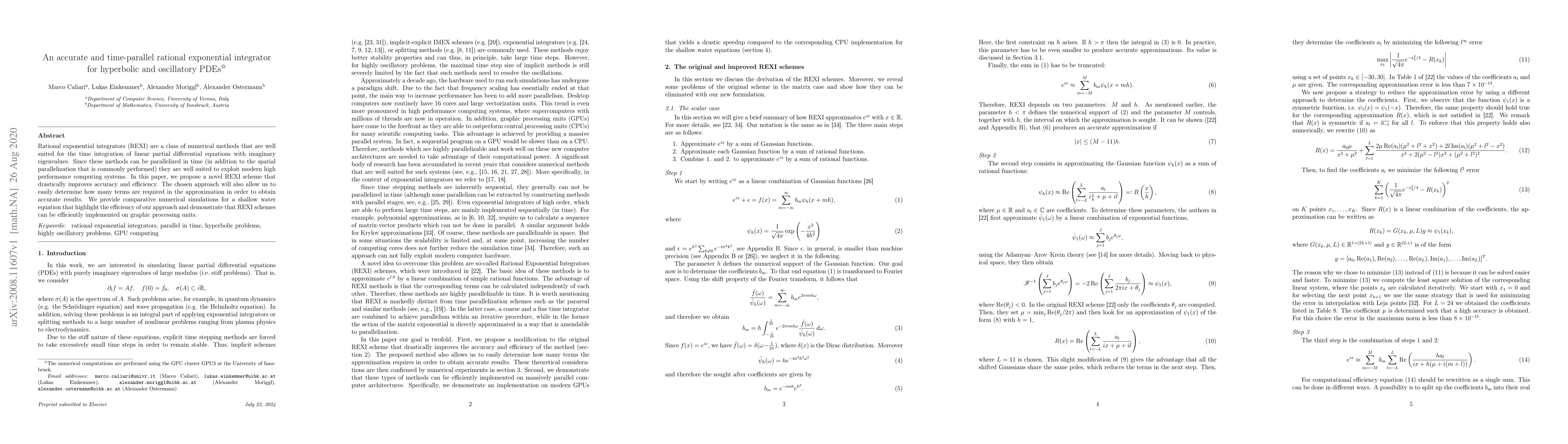Thumbnail for An accurate and time-parallel rational exponential integrator for
  hyperbolic and oscillatory PDEs