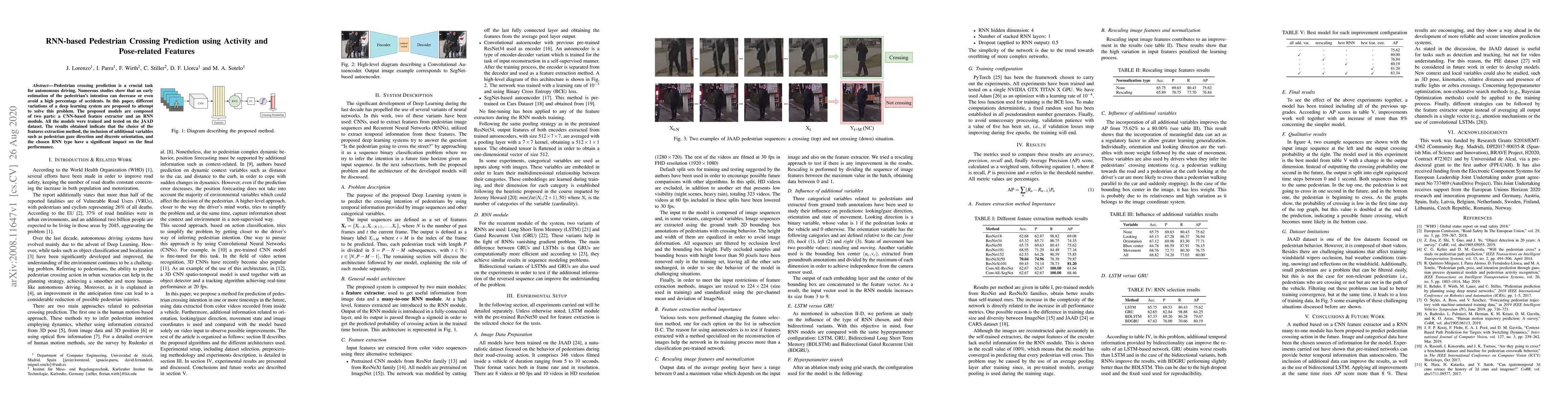 Thumbnail for RNN-based Pedestrian Crossing Prediction using Activity and Pose-related
  Features