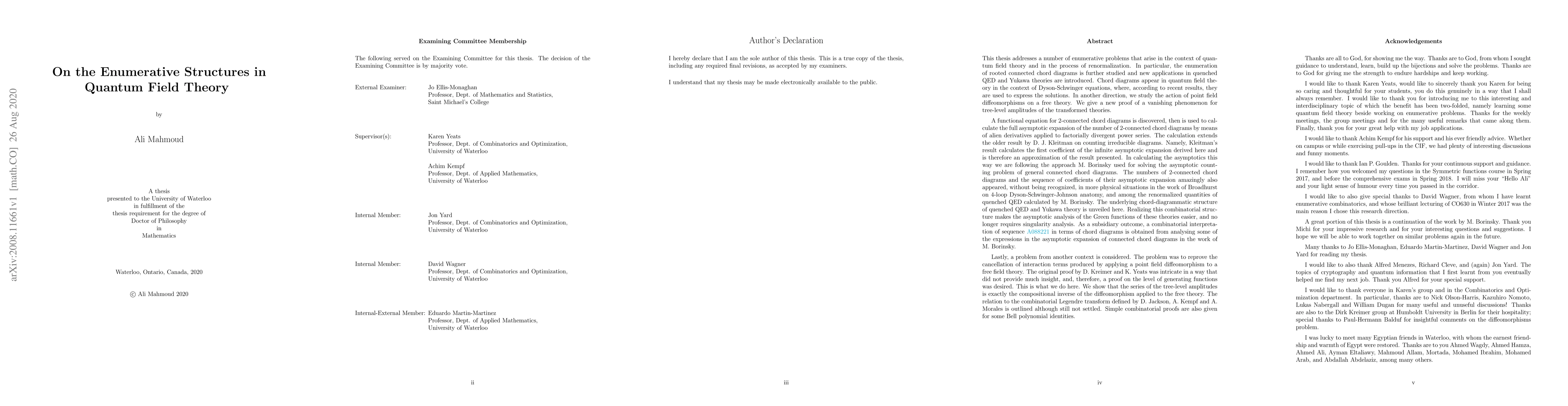 Thumbnail for On the Enumerative Structures in Quantum Field Theory