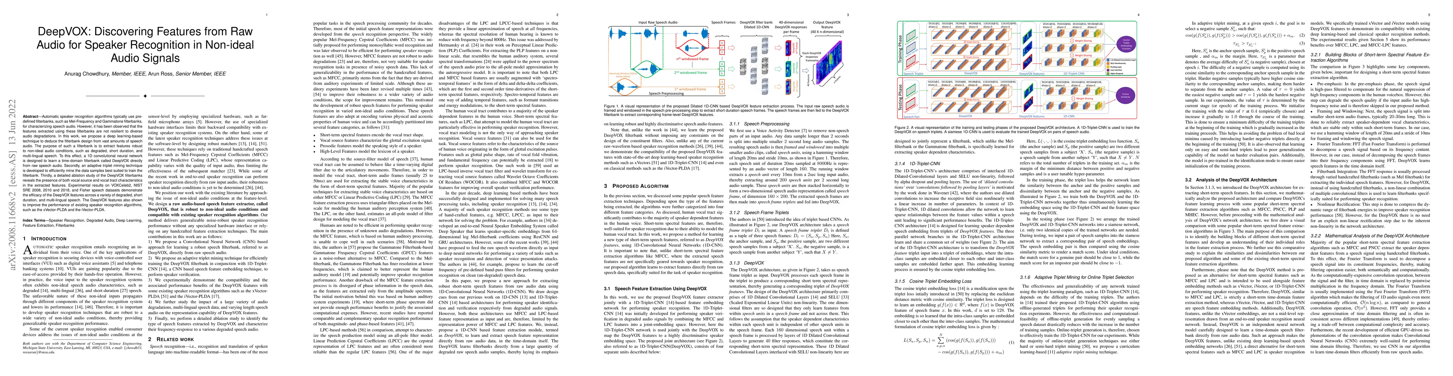 Thumbnail for DeepVOX: Discovering Features from Raw Audio for Speaker Recognition in
  Non-ideal Audio Signals