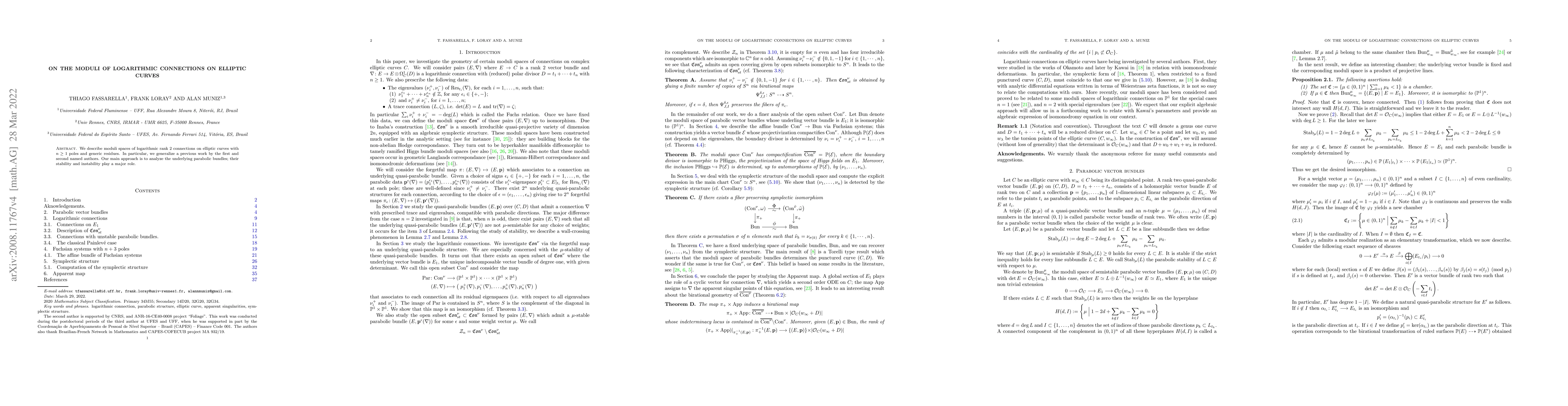 Thumbnail for On the moduli of logarithmic connections on elliptic curves