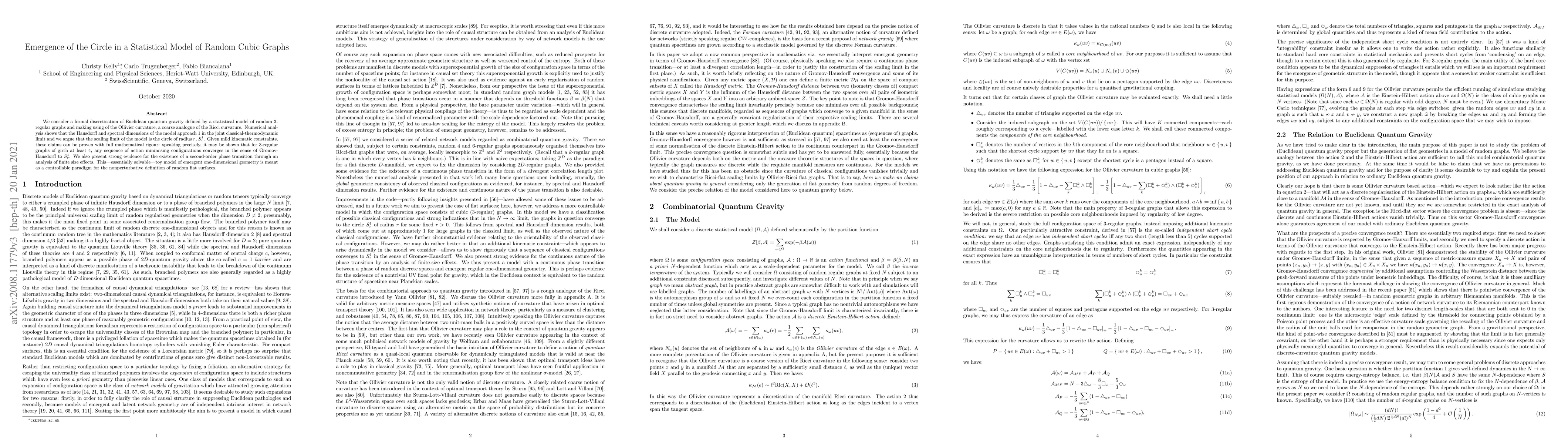 Thumbnail for Emergence of the Circle in a Statistical Model of Random Cubic Graphs