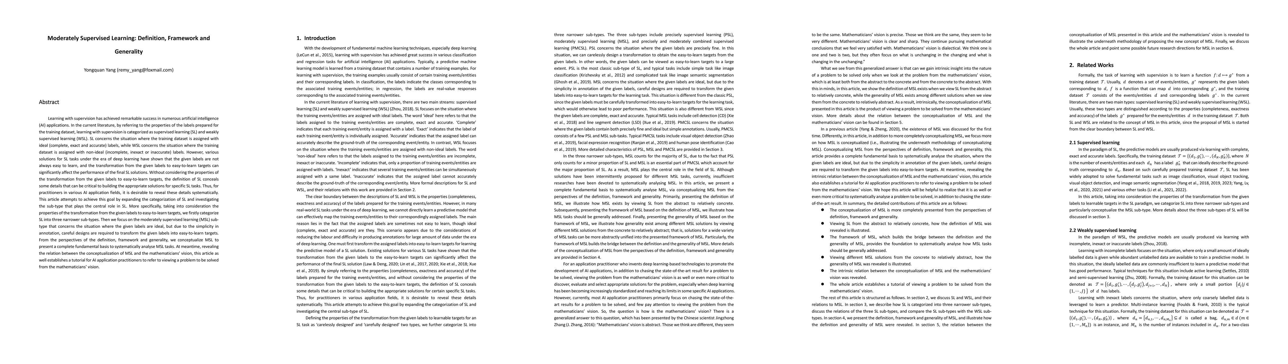 Thumbnail for Moderately Supervised Learning: Definition, Framework and Generality