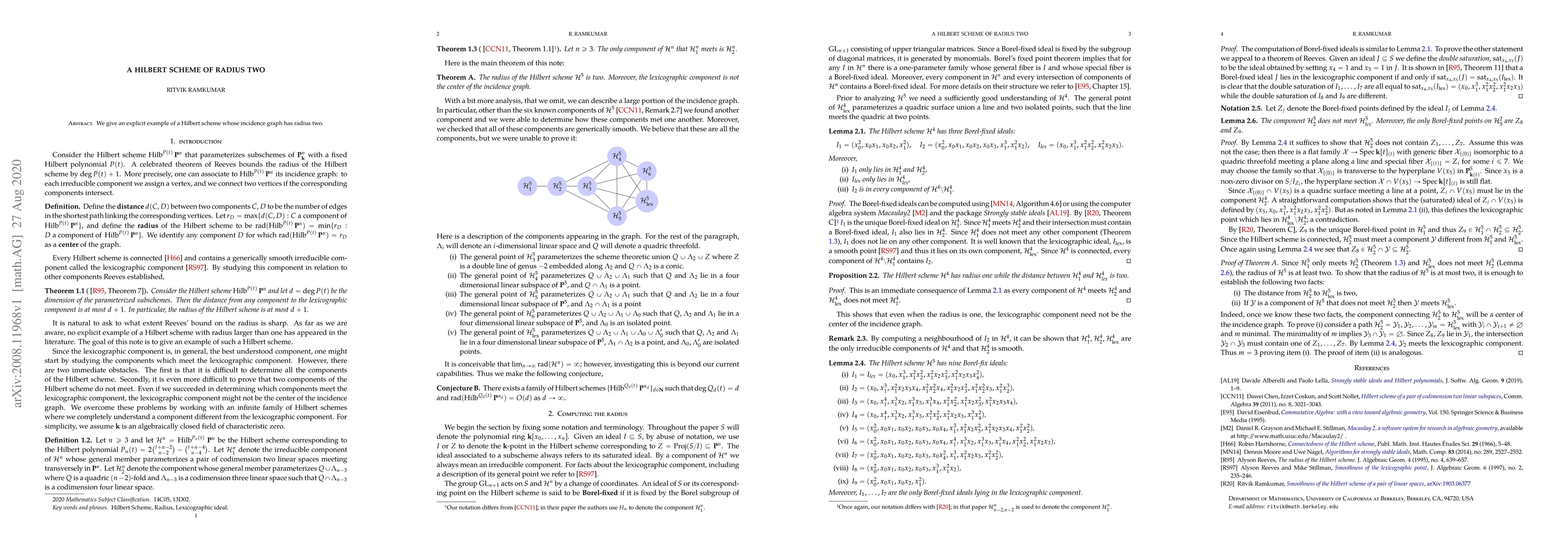 Thumbnail for A Hilbert scheme of radius two