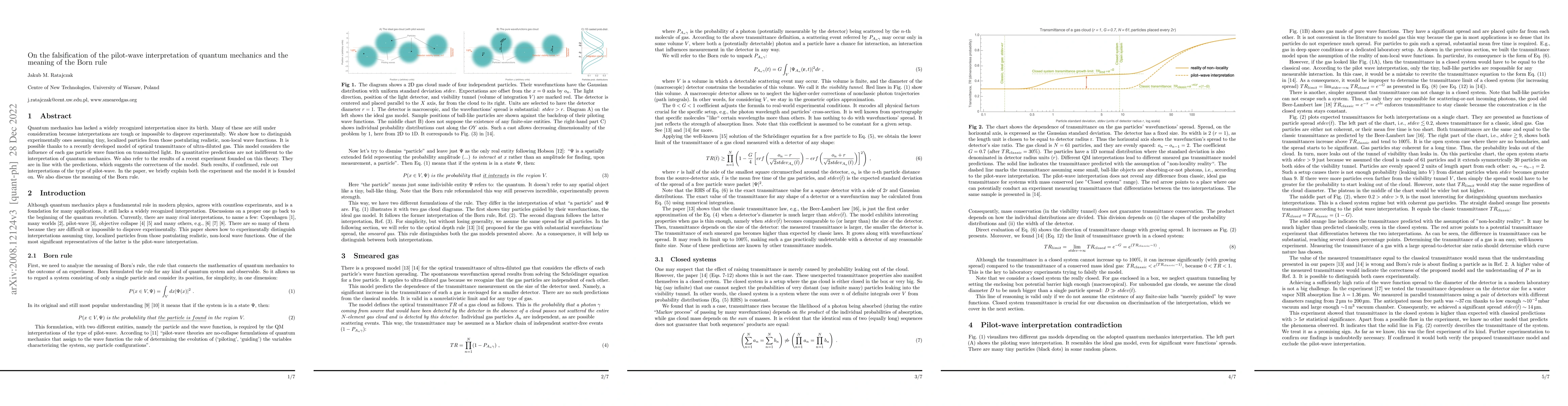 Thumbnail for On the falsification of the pilot-wave interpretation of quantum
  mechanics and the meaning of the Born rule