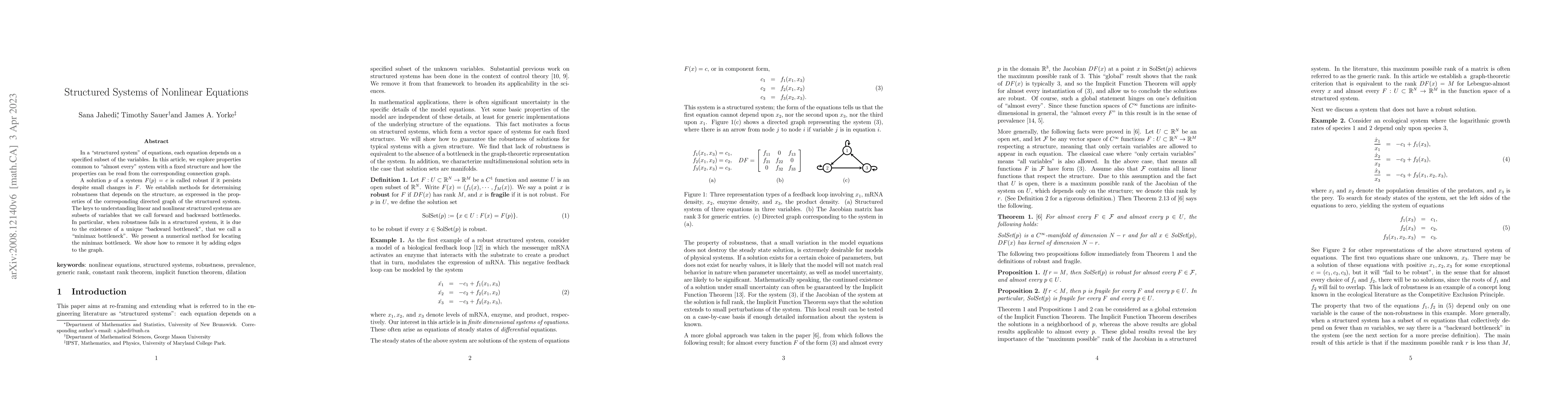 Thumbnail for Structured Systems of Nonlinear Equations