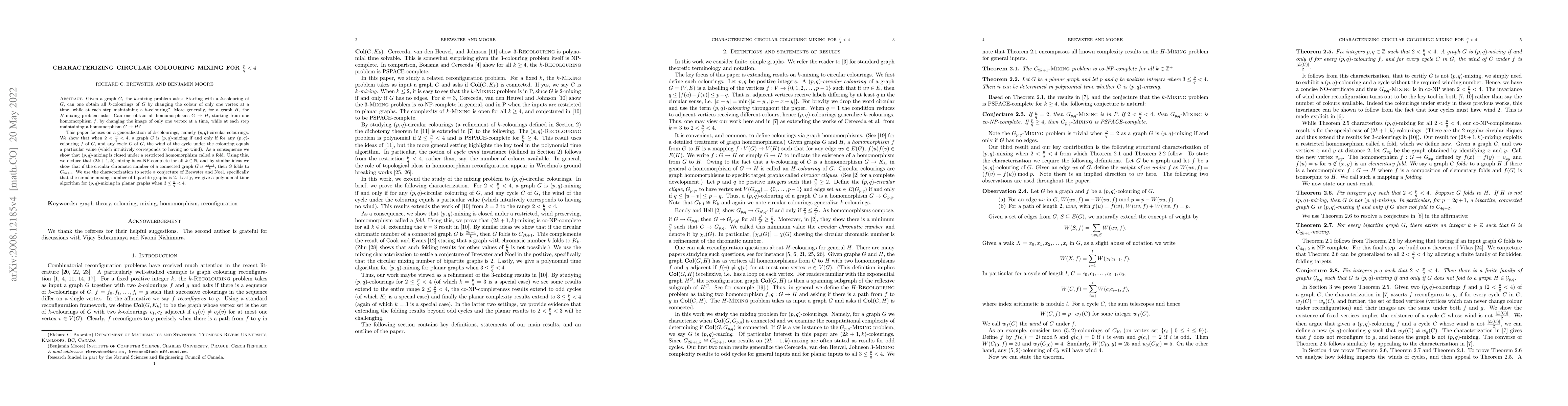 Thumbnail for Characterizing Circular Colouring Mixing for $\frac{p}{q}<4$