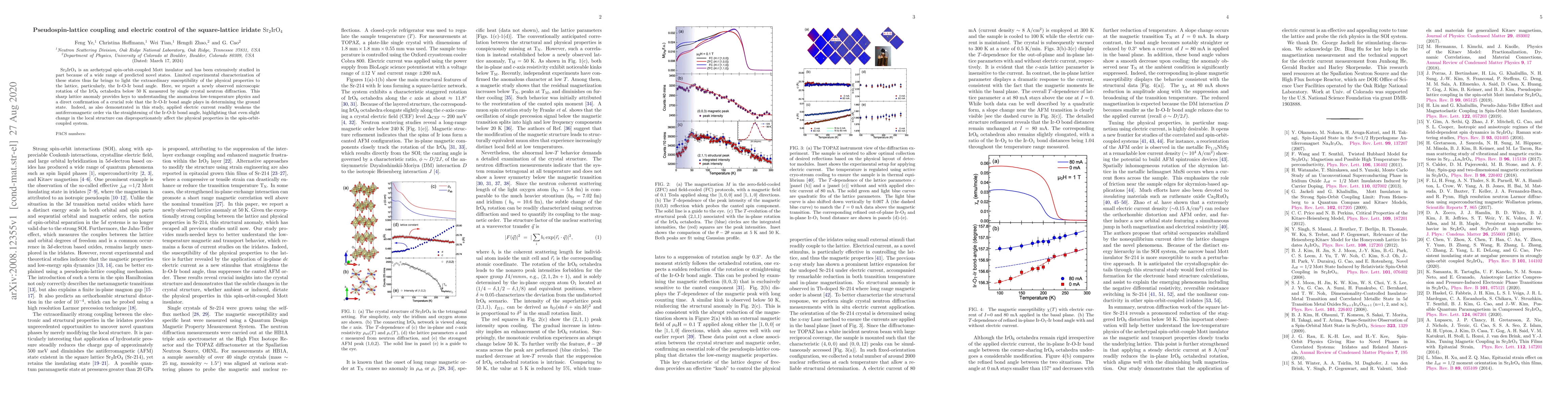 Thumbnail for Pseudospin-lattice coupling and electric control of the square-lattice
  iridate Sr2IrO4