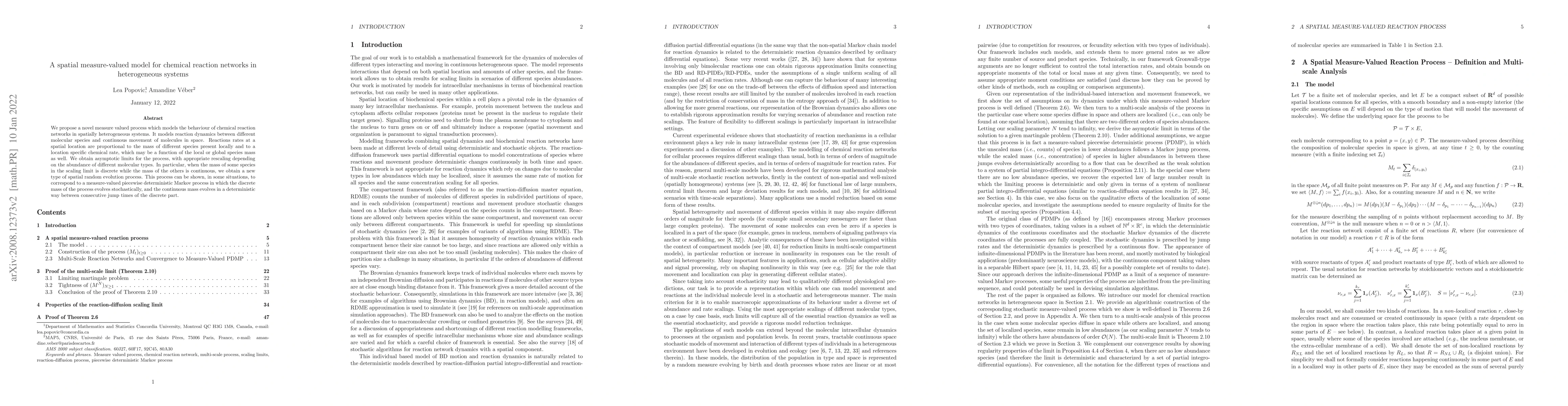 Thumbnail for A spatial measure-valued model for chemical reaction networks in
  heterogeneous systems