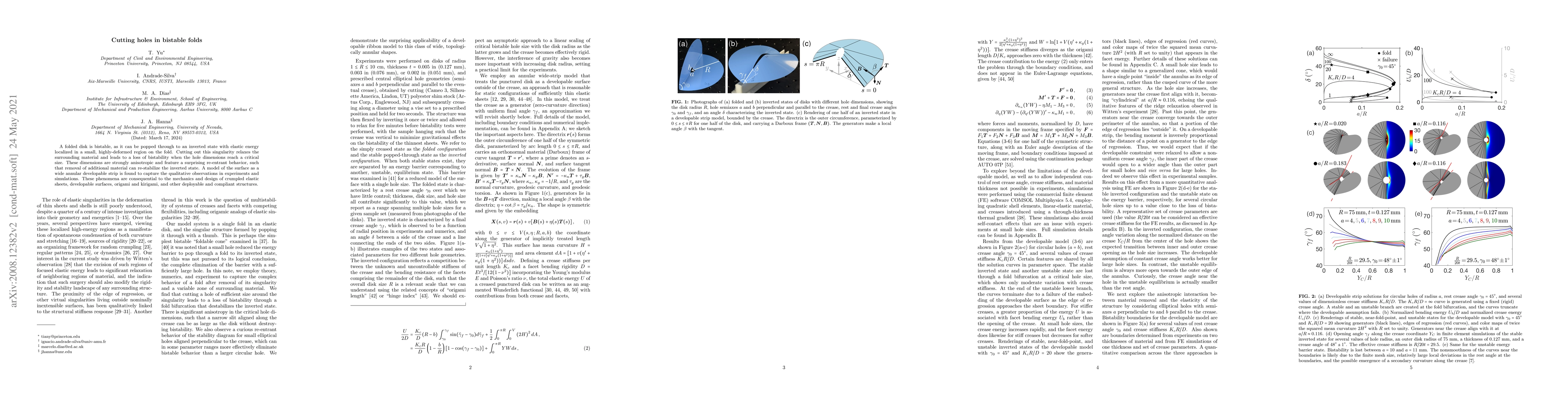 Thumbnail for Cutting holes in bistable folds