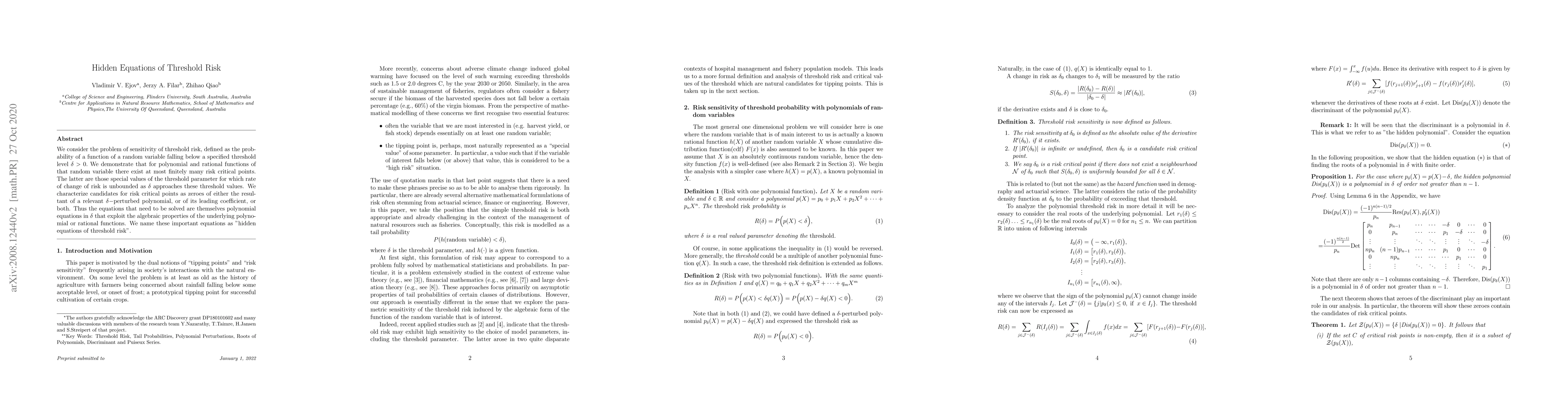 Thumbnail for Hidden Equations of Threshold Risk