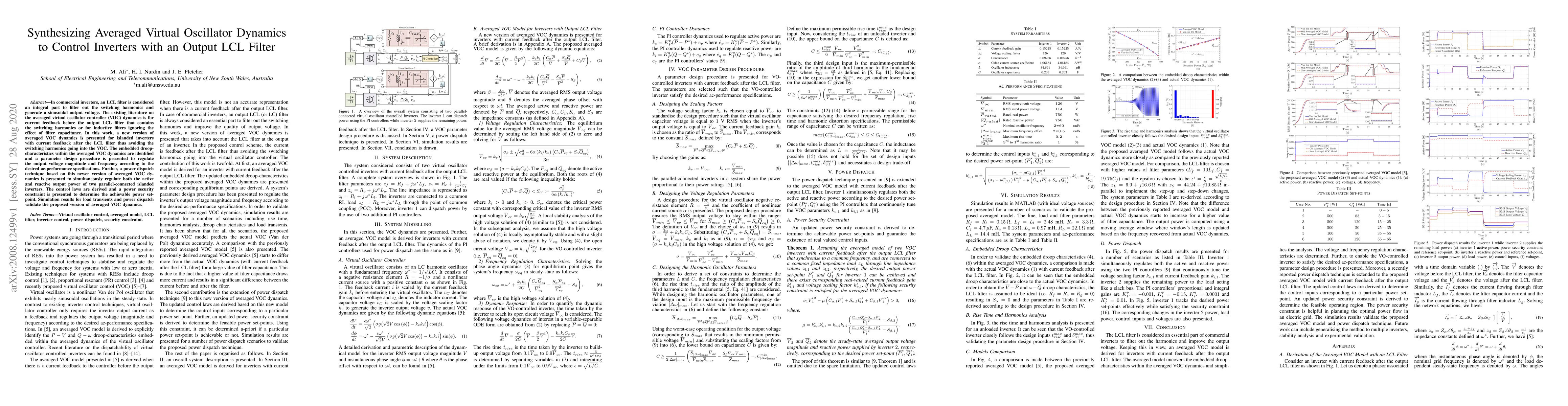 Thumbnail for Synthesizing Averaged Virtual Oscillator Dynamics to Control Inverters
  with an Output LCL Filter