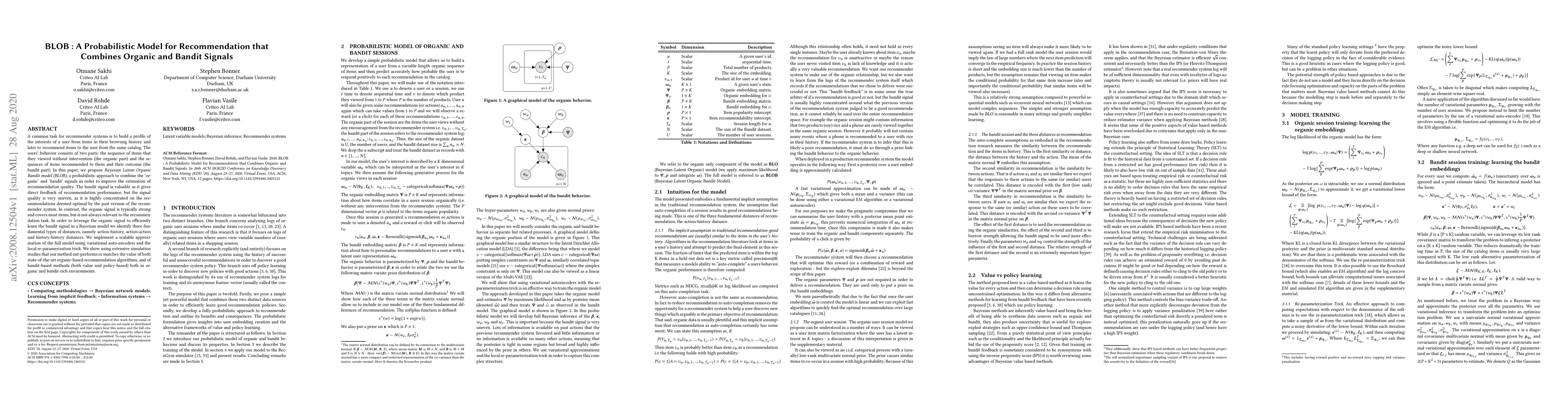Thumbnail for BLOB : A Probabilistic Model for Recommendation that Combines Organic
  and Bandit Signals