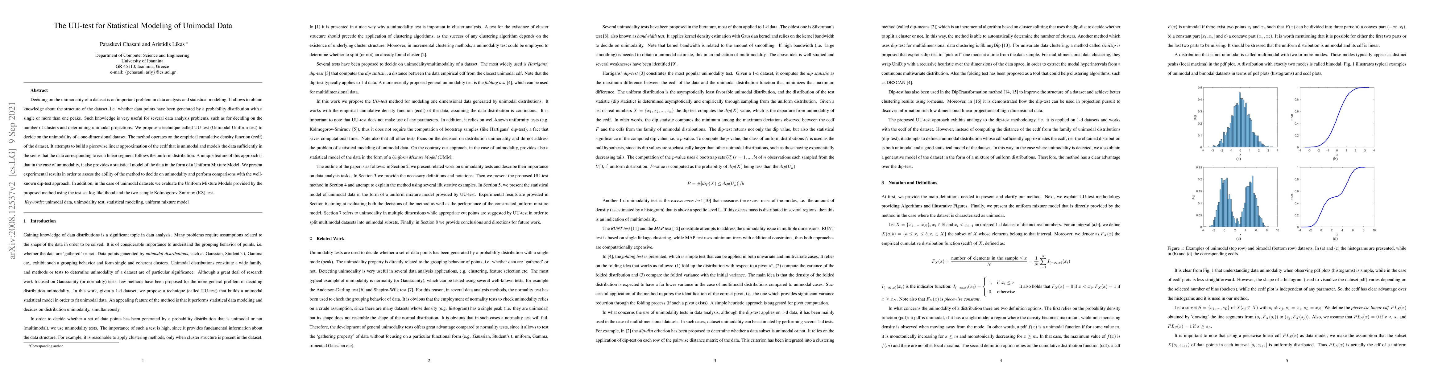 Thumbnail for The UU-test for Statistical Modeling of Unimodal Data
