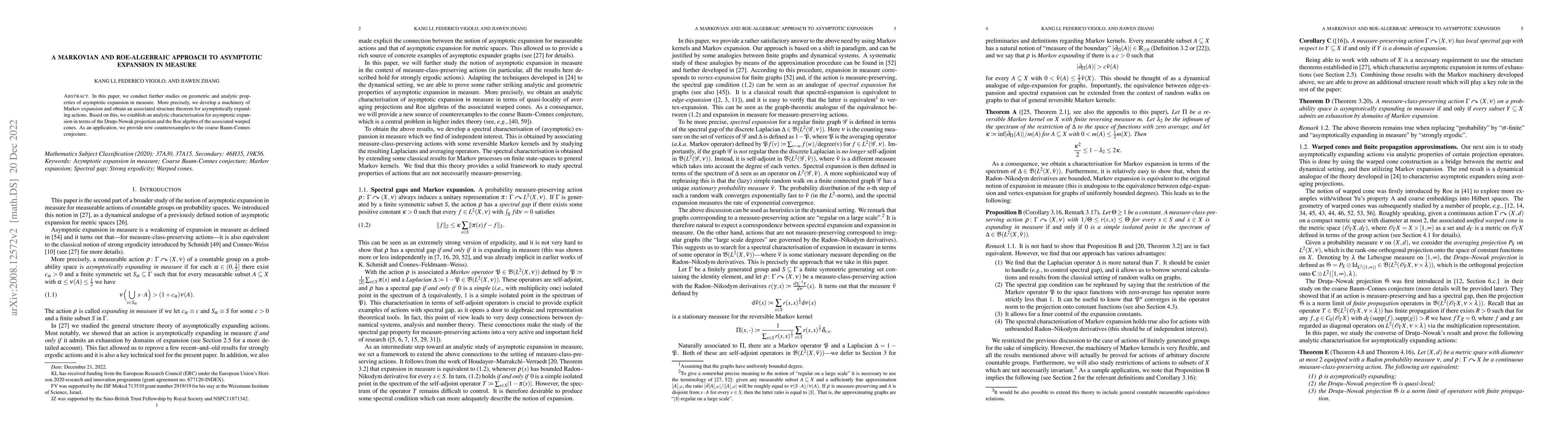 Thumbnail for A Markovian and Roe-algebraic approach to asymptotic expansion in
  measure
