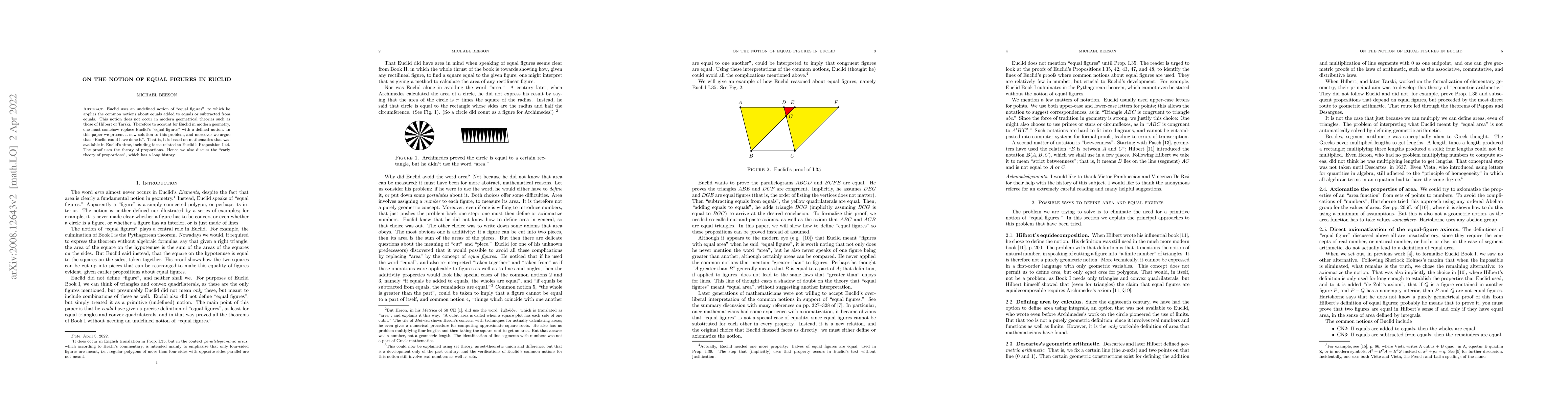 Thumbnail for On the Notion of Equal Figures in Euclid