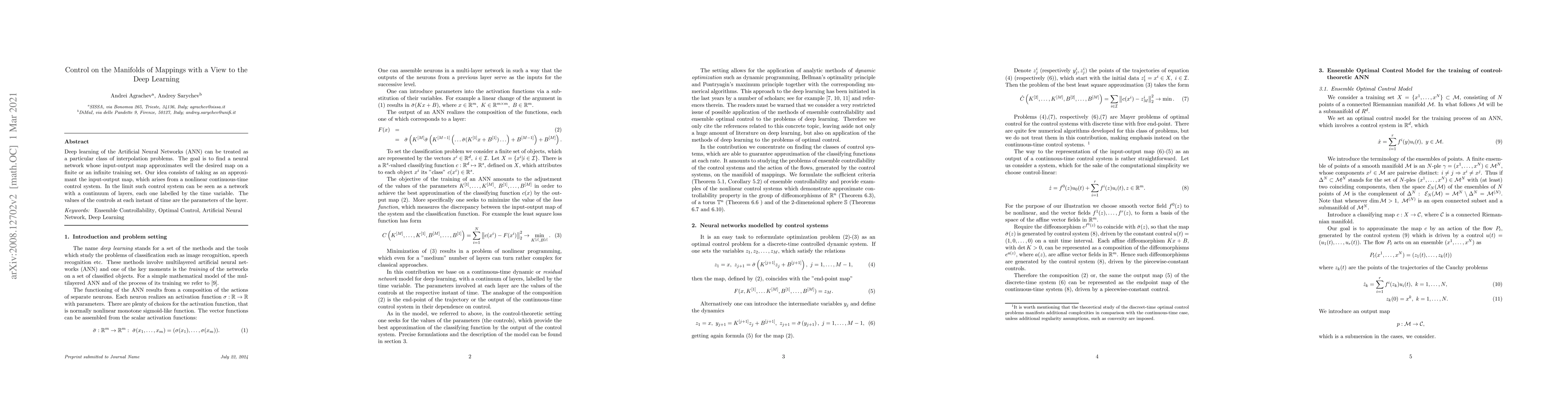Thumbnail for Control on the Manifolds of Mappings with a View to the Deep Learning