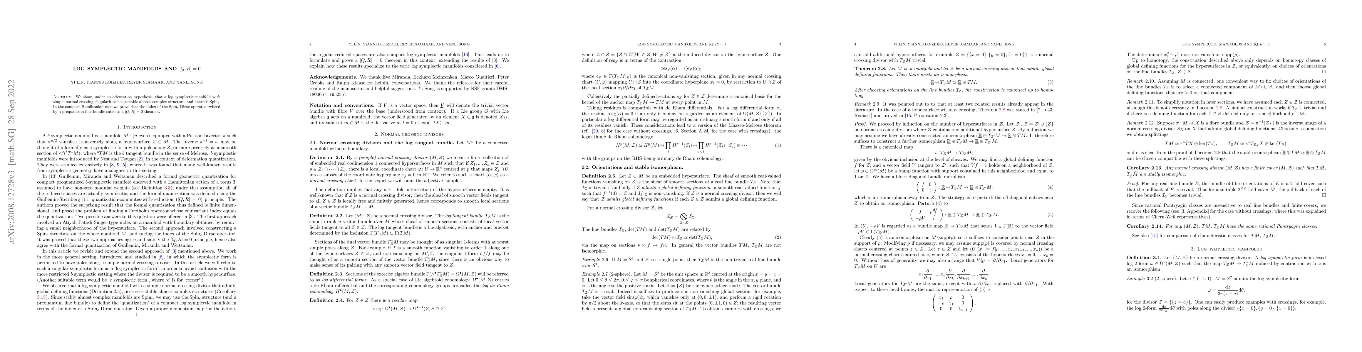 Thumbnail for Log symplectic manifolds and $[Q,R]=0$