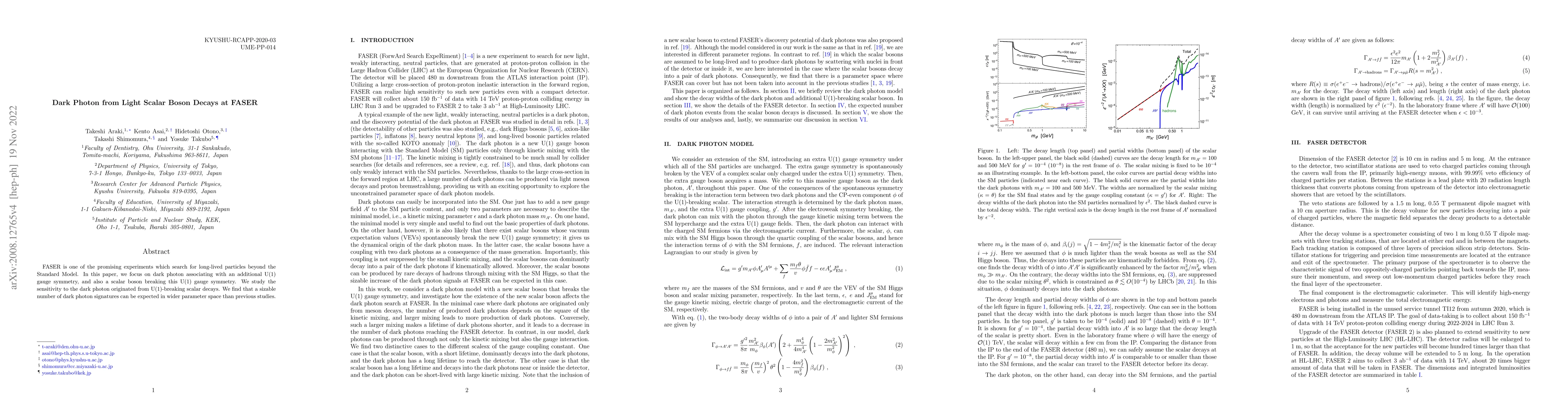 Thumbnail for Dark Photon from Light Scalar Boson Decays at FASER