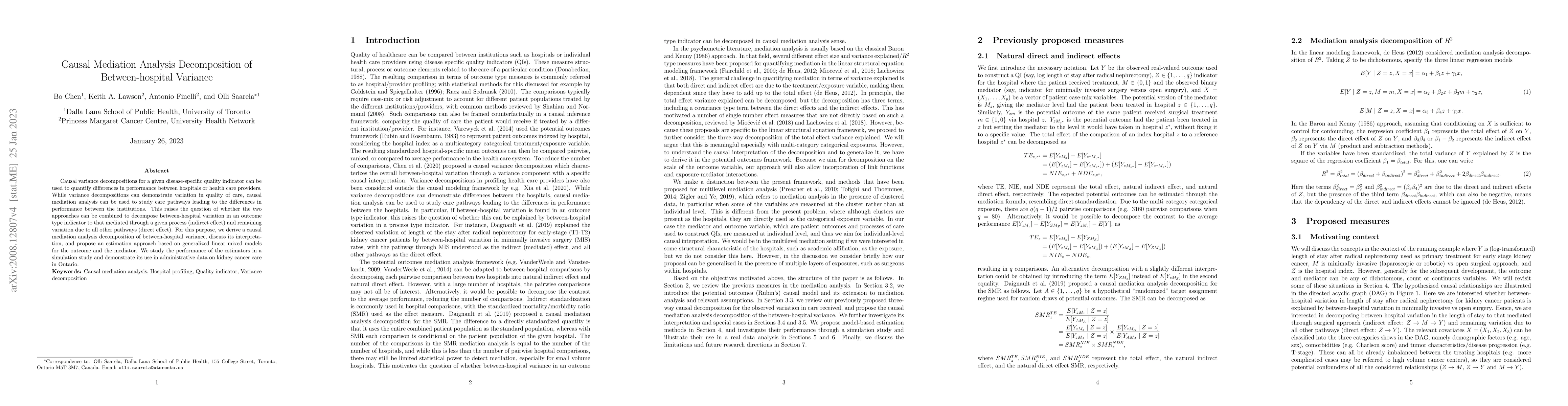 Thumbnail for Causal mediation analysis decomposition of between-hospital variance
