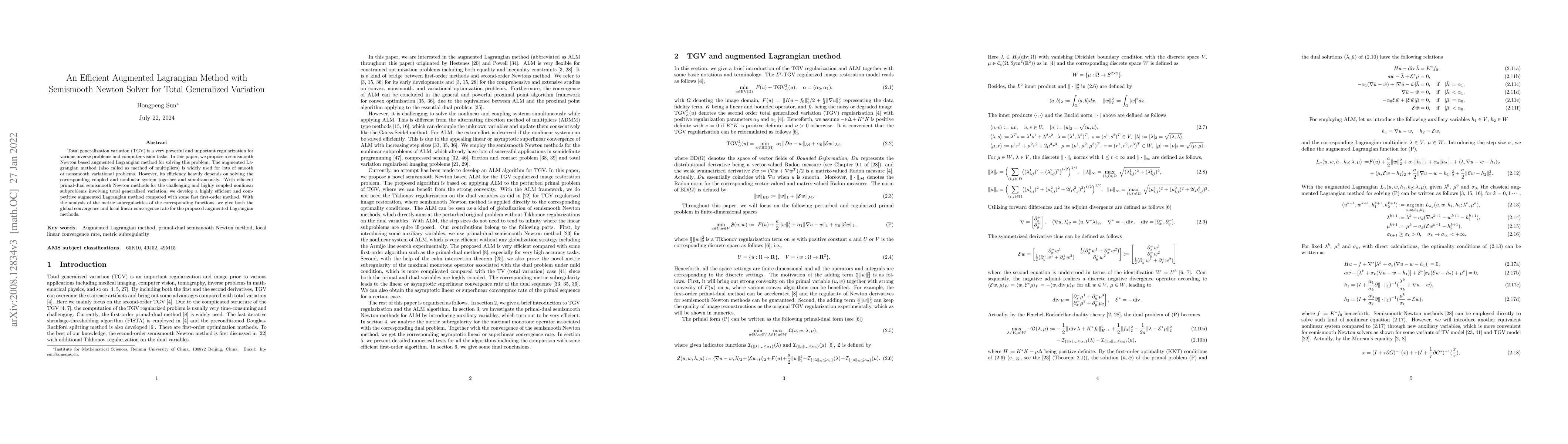 Thumbnail for An Efficient Augmented Lagrangian Method with Semismooth Newton Solver
  for Total Generalized Variation