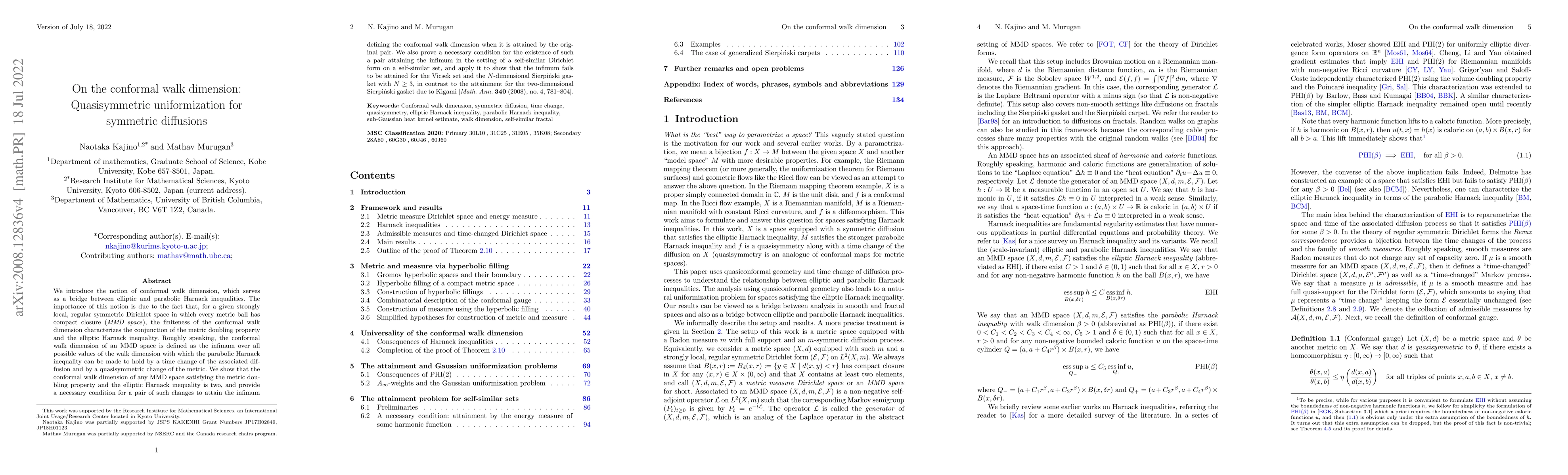 Thumbnail for On the conformal walk dimension: Quasisymmetric uniformization for
  symmetric diffusions