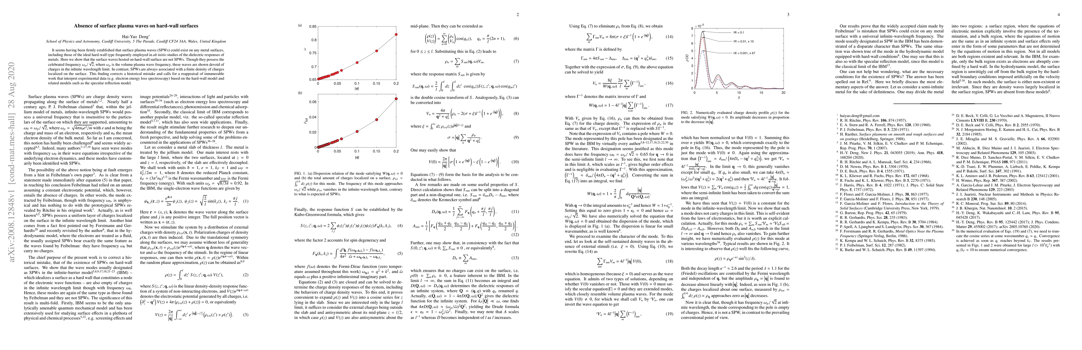 Thumbnail for Absence of surface plasma waves on hard-wall surfaces