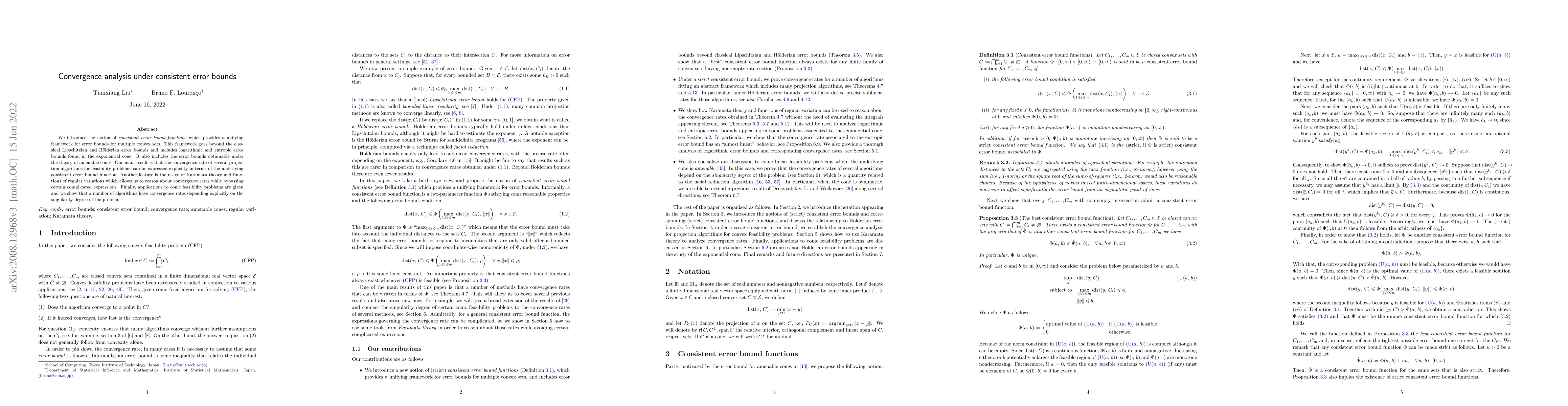 Thumbnail for Convergence analysis under consistent error bounds