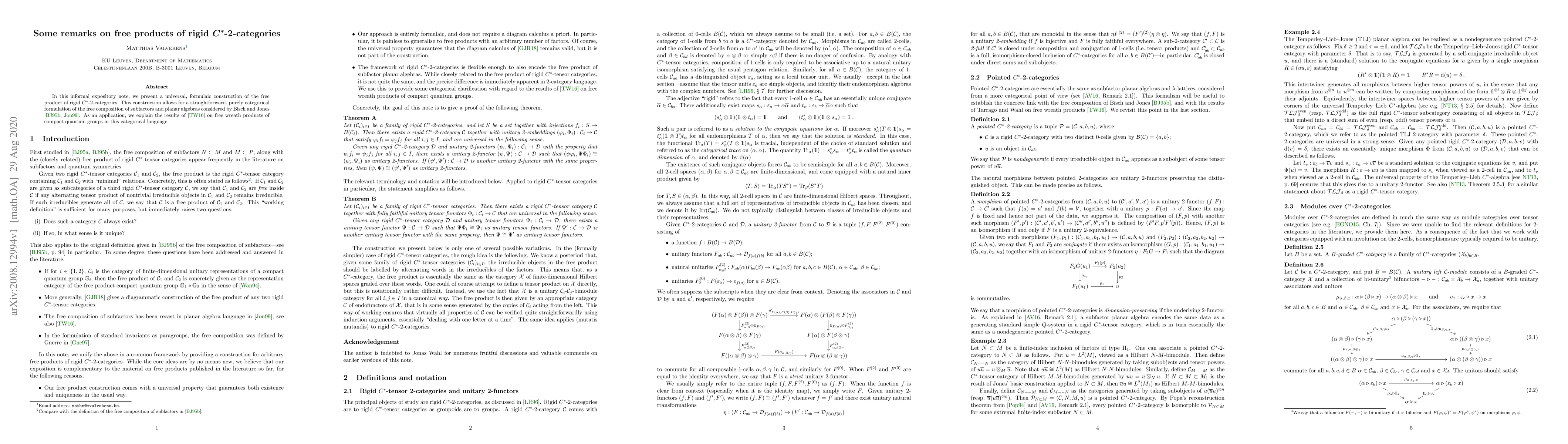 Thumbnail for Some remarks on free products of rigid $C^*$-2-categories