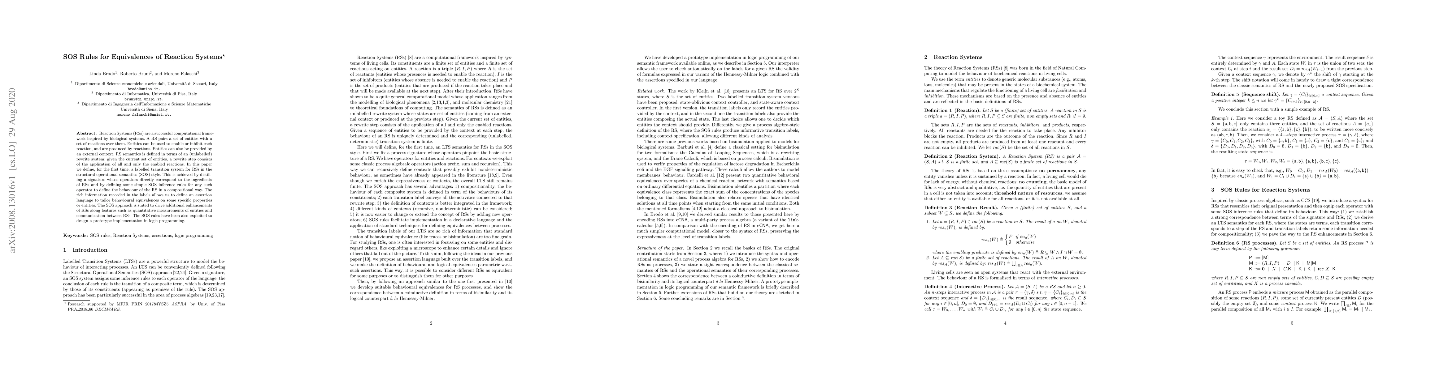 Thumbnail for SOS Rules for Equivalences of Reaction Systems